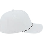 Cap America Icon Rope Cap in Performance Fabric Embroidery - White White/Black - Right Side