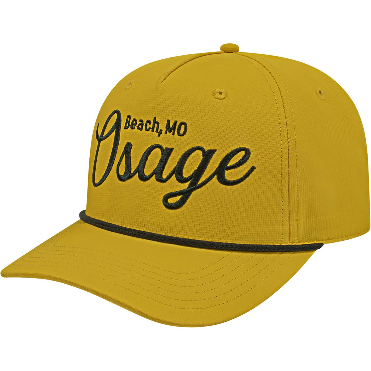 Cap America Icon Rope Cap in Performance Fabric Embroidery - Yellow/Black - Right Angle
