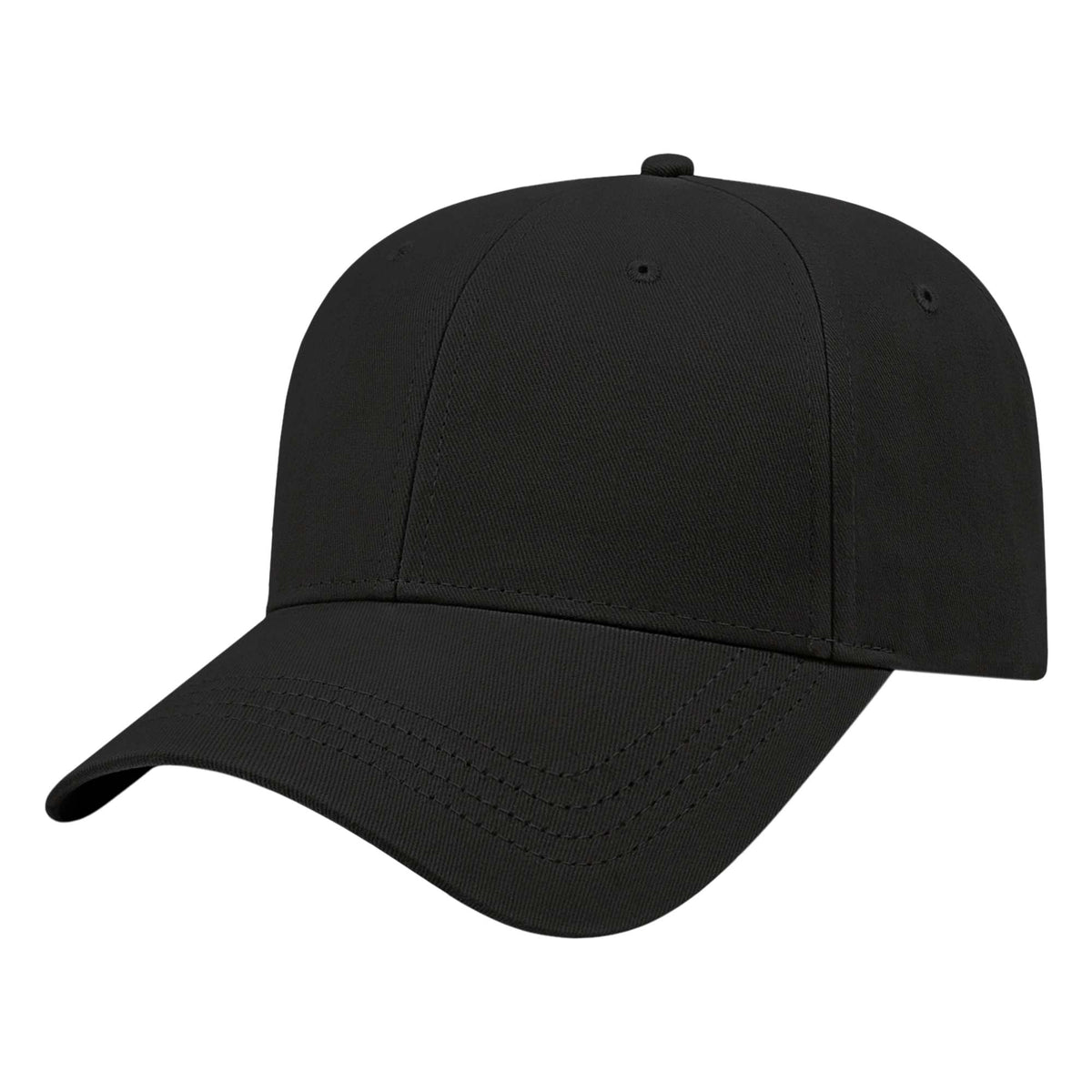Cap America Low Profile Brushed Twill Cap Embroidery - Black - Front