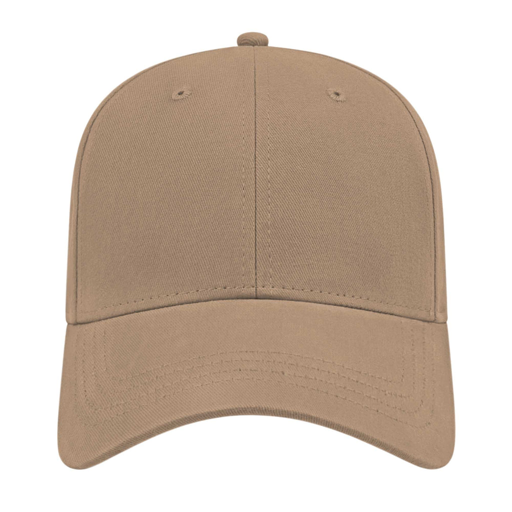 Cap America Low Profile Brushed Twill Cap Embroidery - Khaki - Front 2