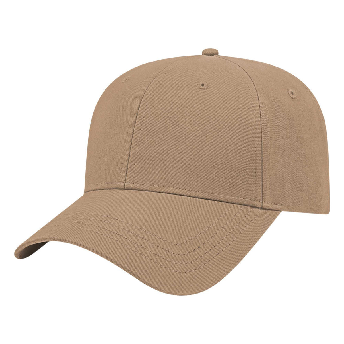 Cap America Low Profile Brushed Twill Cap Embroidery - Khaki - Front