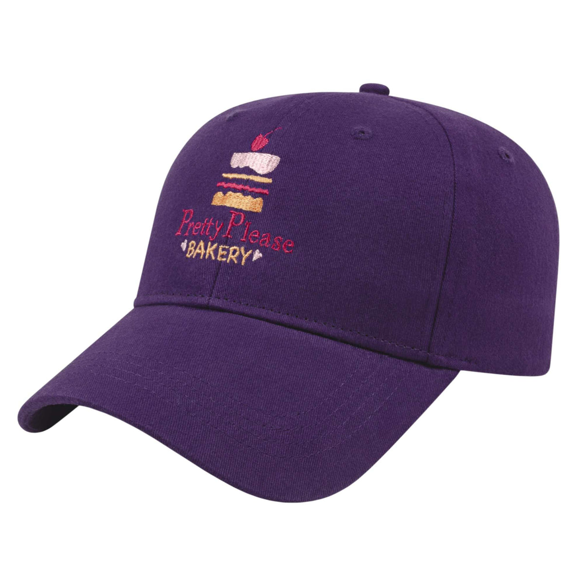 Cap America Low Profile Brushed Twill Cap Embroidery - Purple - Front