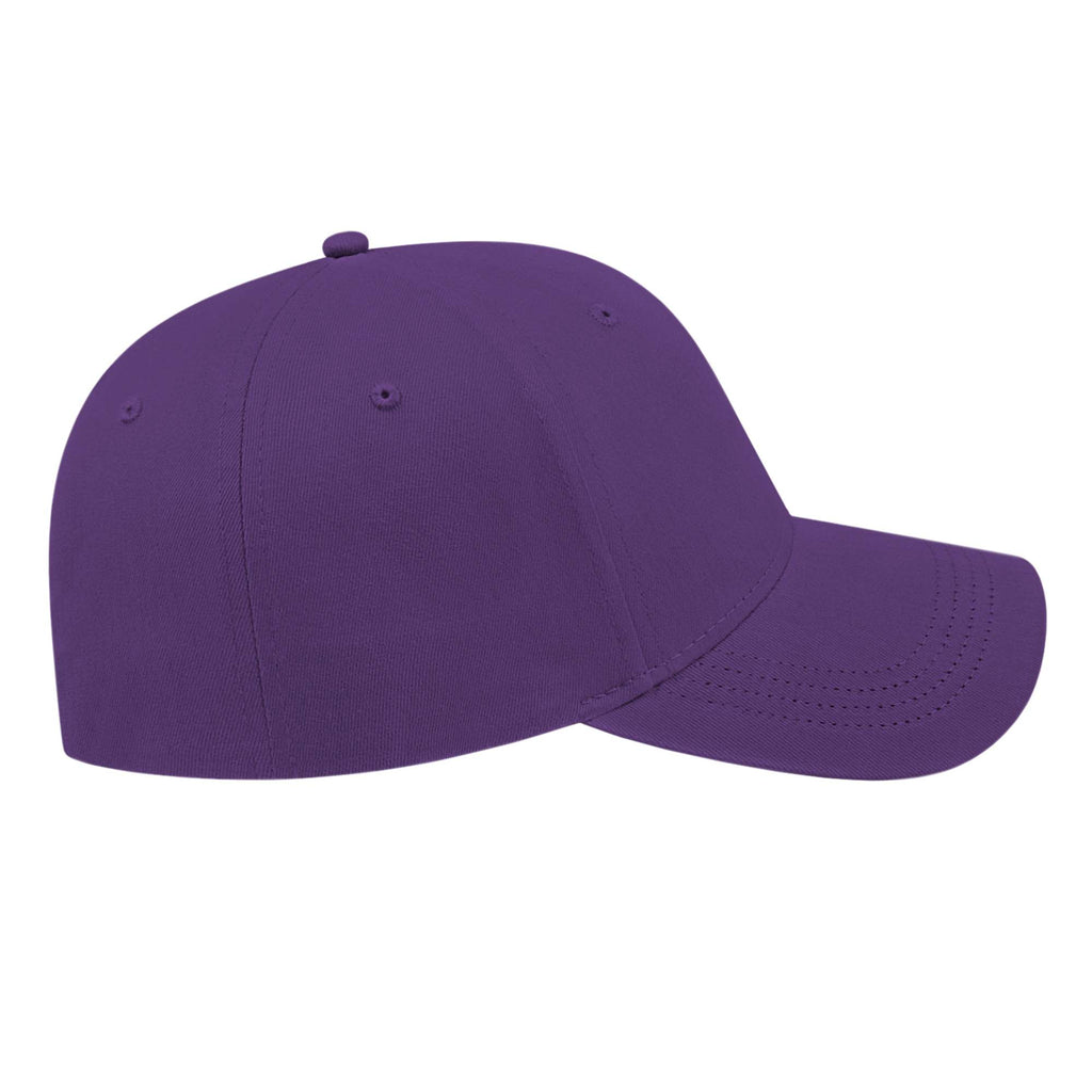 Cap America Low Profile Brushed Twill Cap Embroidery - Purple - Left Side