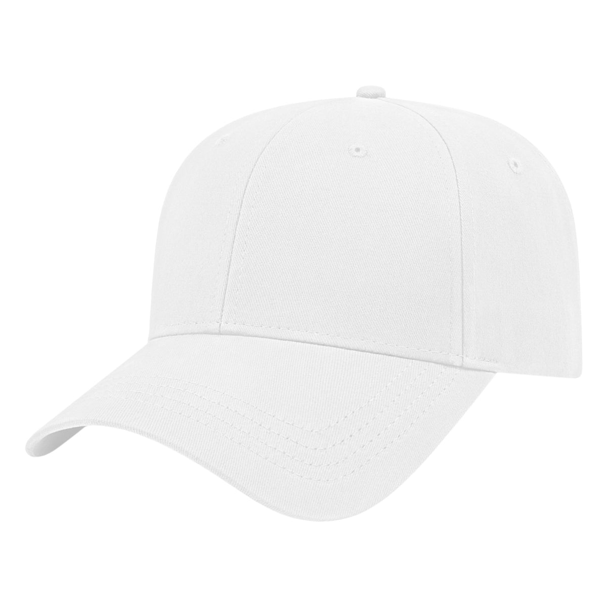 Cap America Low Profile Brushed Twill Cap Embroidery - White - Front