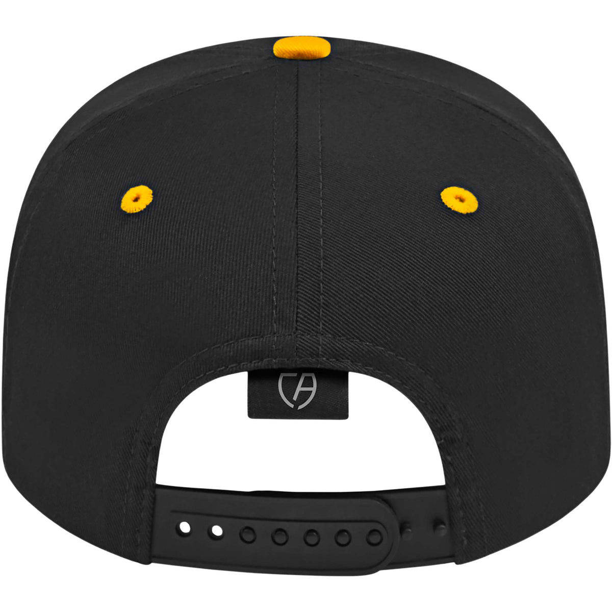 Cap America Original Snapback Cap in Poly Cotton Embroidery - Black/Athletic Gold - Back