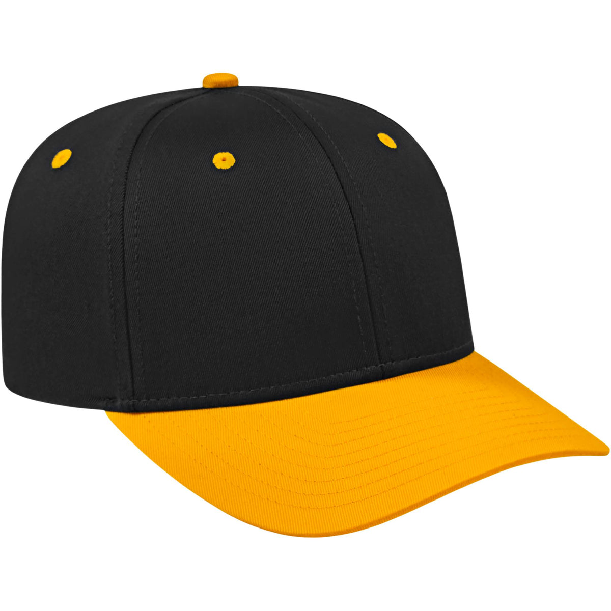 Cap America Original Snapback Cap in Poly Cotton Embroidery - Black/Athletic Gold - Left Angle 2