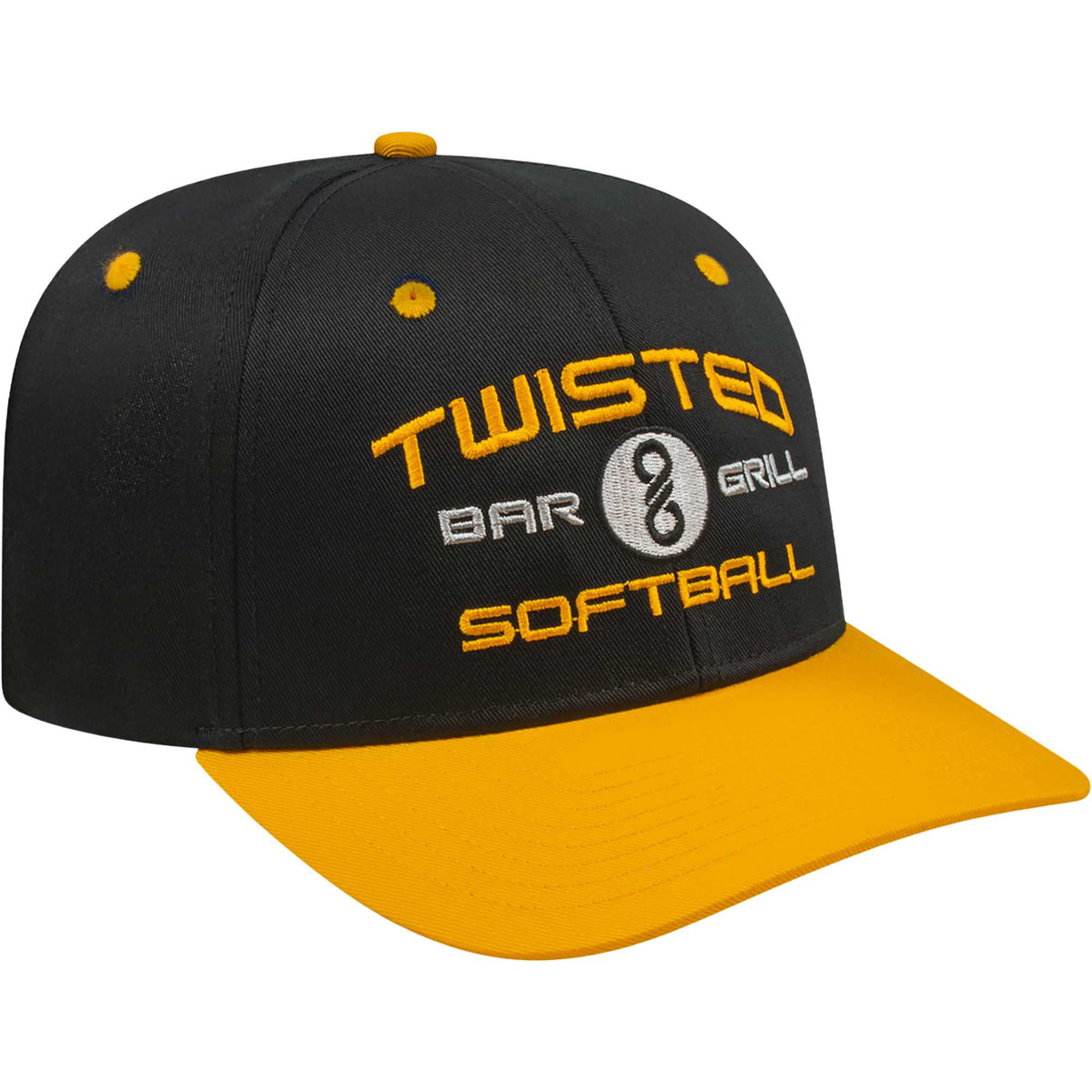 Cap America Original Snapback Cap in Poly Cotton Embroidery - Black/Athletic Gold - Left Angle