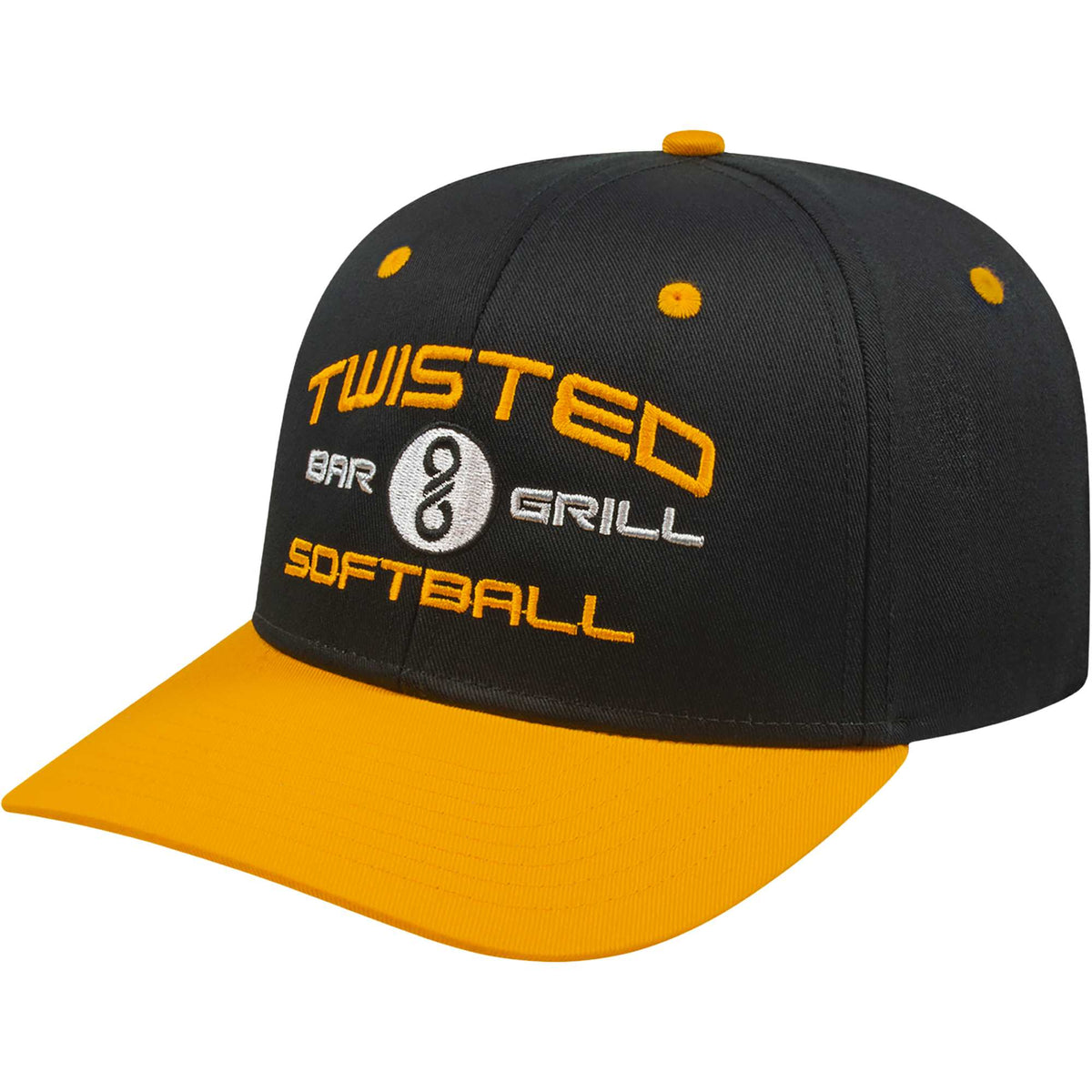 Cap America Original Snapback Cap in Poly Cotton Embroidery - Black/Athletic Gold - Right Angle