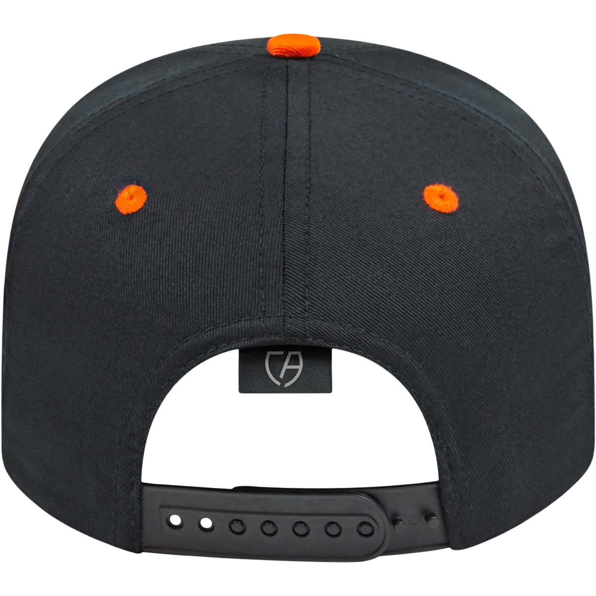 Cap America Original Snapback Cap in Poly Cotton Embroidery - Black/Orange - Back