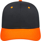 Cap America Original Snapback Cap in Poly Cotton Embroidery - Black/Orange - Front