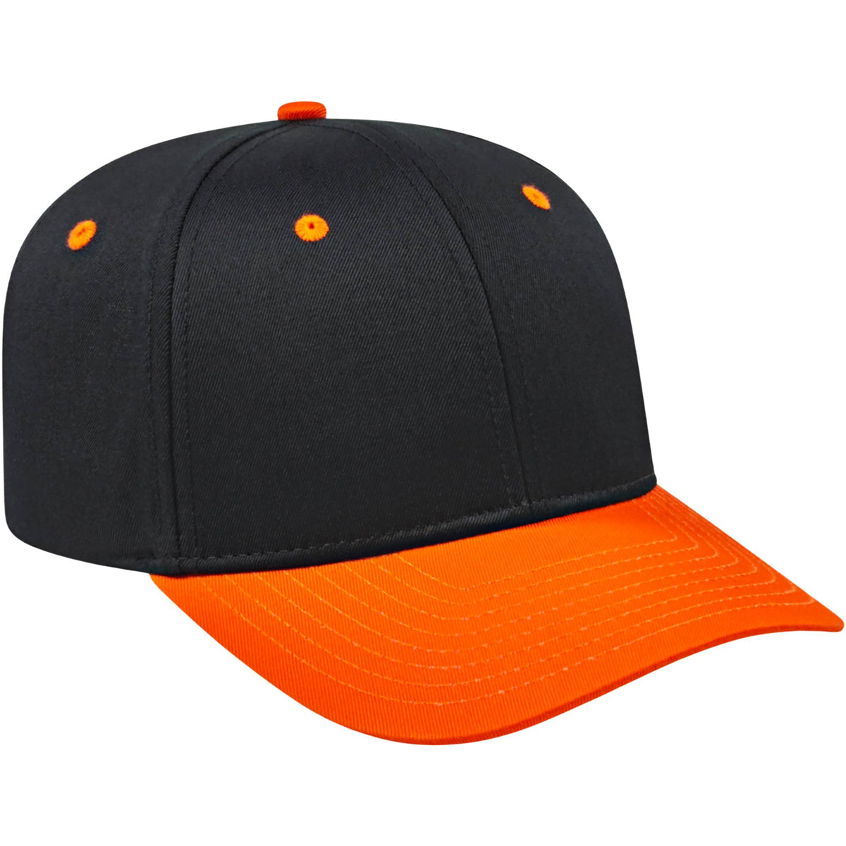 Cap America Original Snapback Cap in Poly Cotton Embroidery - Black/Orange - Left Angle