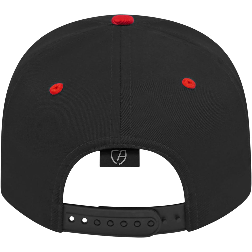 Cap America Original Snapback Cap in Poly Cotton Embroidery - Black/Red - Back