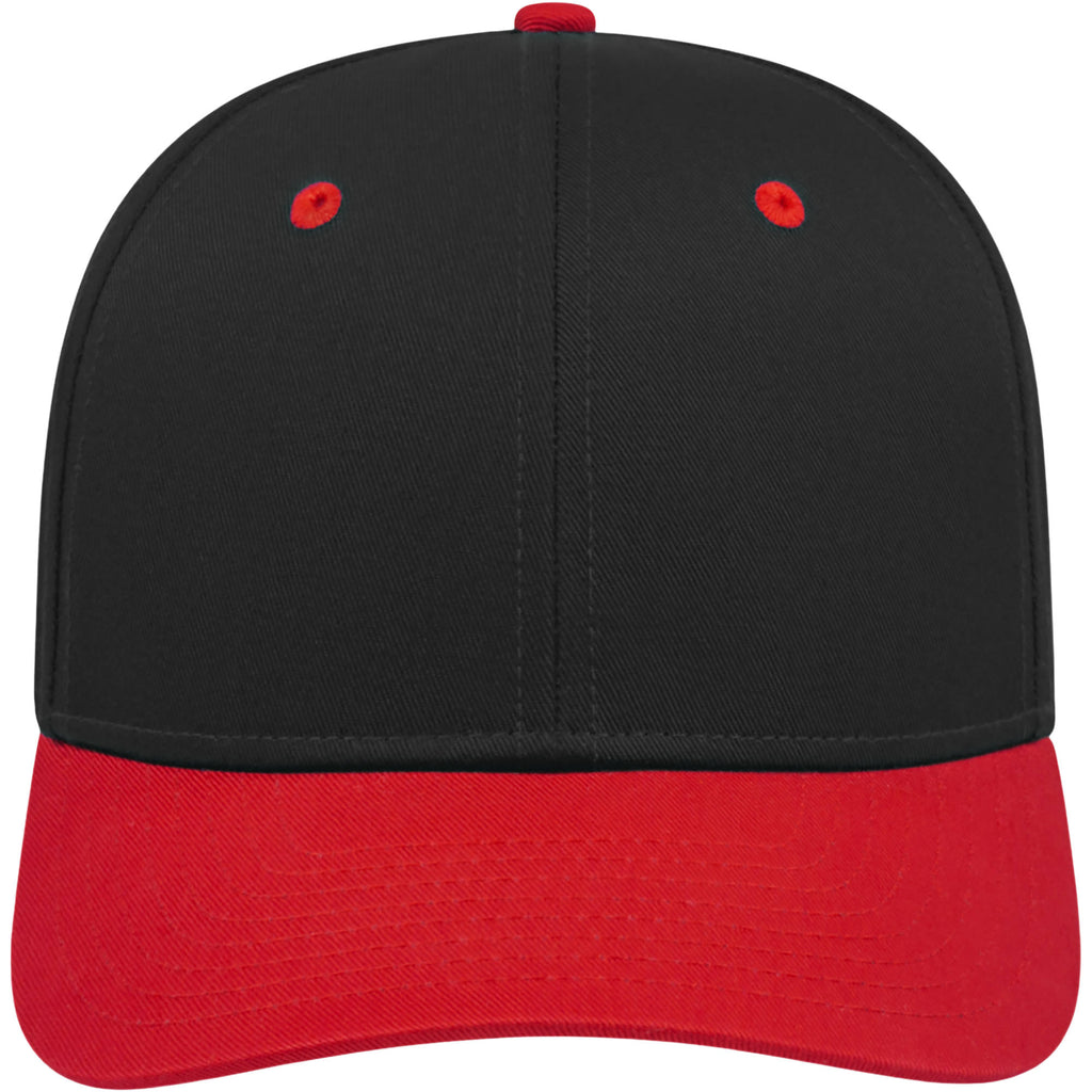 Cap America Original Snapback Cap in Poly Cotton Embroidery - Black/Red - Front