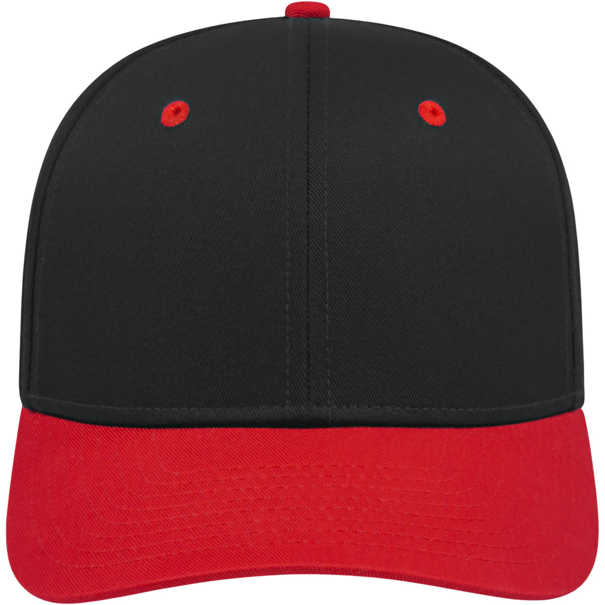 Cap America Original Snapback Cap in Poly Cotton Embroidery - Black/Red - Front