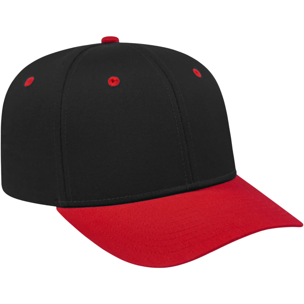 Cap America Original Snapback Cap in Poly Cotton Embroidery - Black/Red - Left Angle