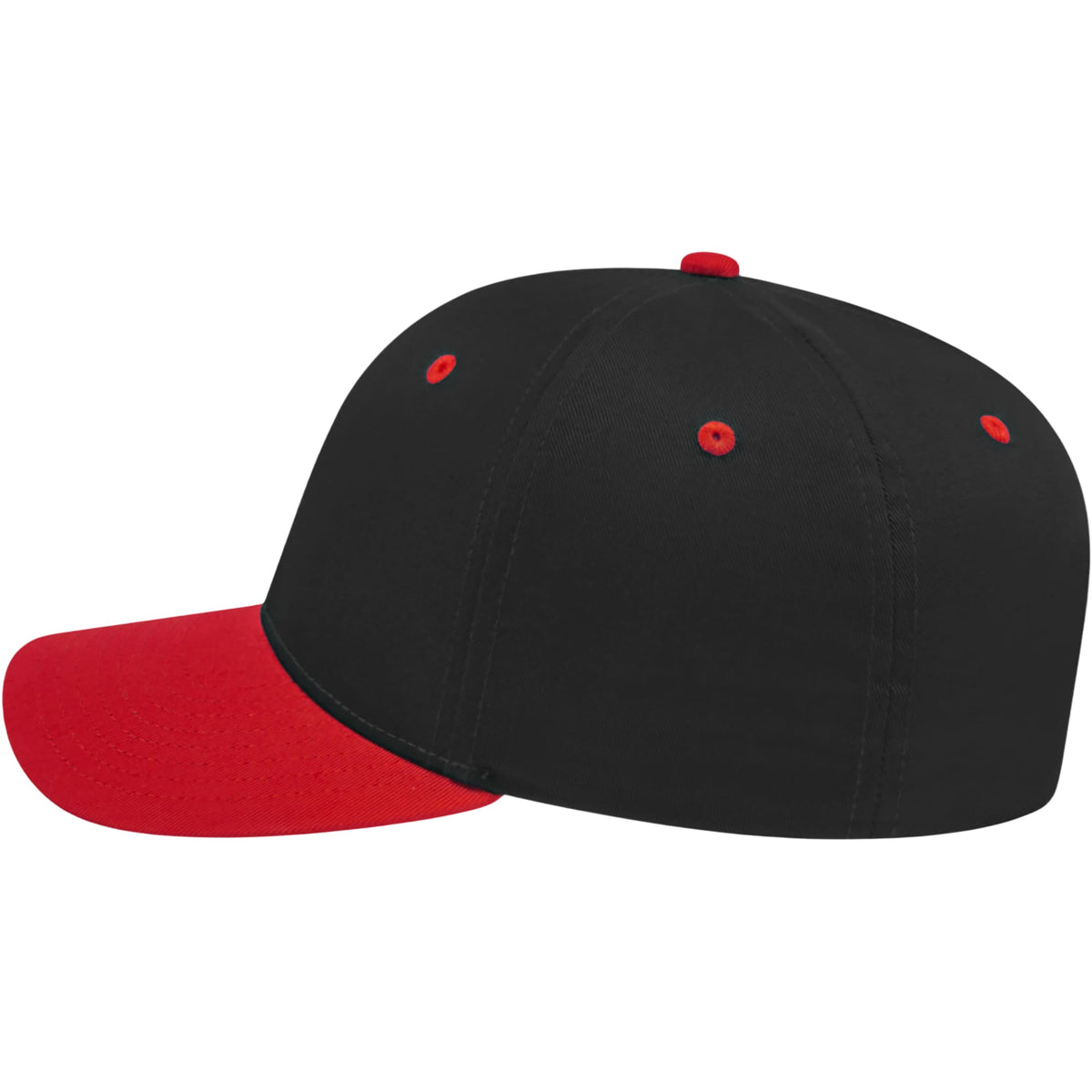 Cap America Original Snapback Cap in Poly Cotton Embroidery - Black/Red - Left Side