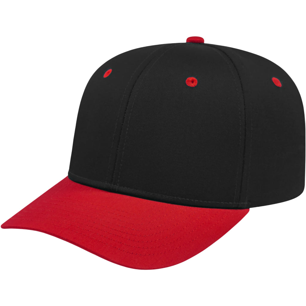 Cap America Original Snapback Cap in Poly Cotton Embroidery - Black/Red - Right Angle