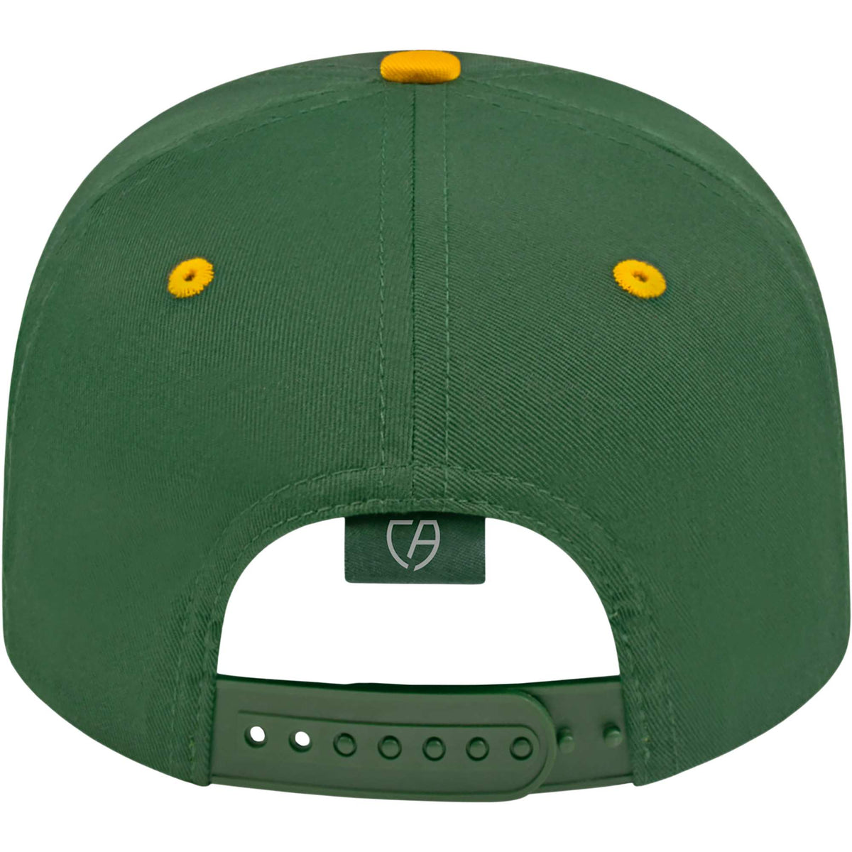 Cap America Original Snapback Cap in Poly Cotton Embroidery - Dark Green/Athletic Gold - Back 2