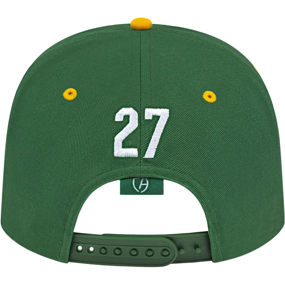 Cap America Original Snapback Cap in Poly Cotton Embroidery - Dark Green/Athletic Gold - Back
