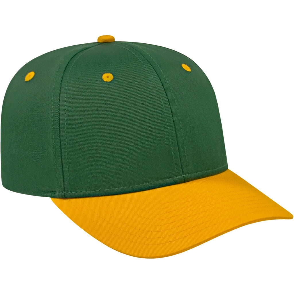 Cap America Original Snapback Cap in Poly Cotton Embroidery - Dark Green/Athletic Gold - Left Angle 2