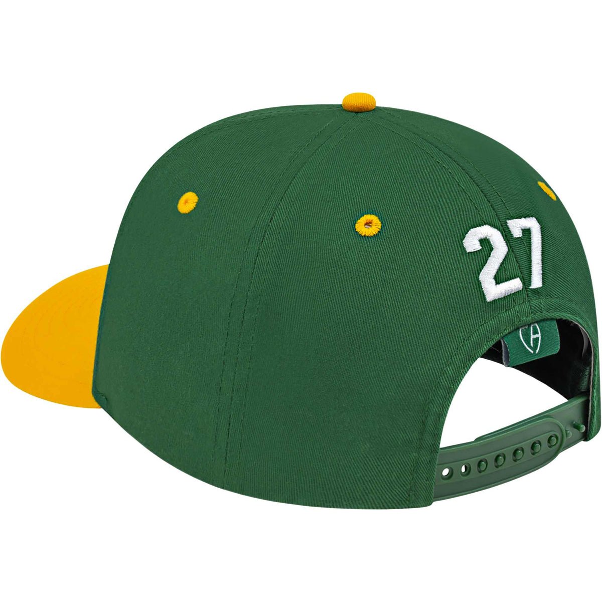Cap America Original Snapback Cap in Poly Cotton Embroidery - Dark Green/Athletic Gold - Left Angle
