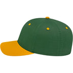 Cap America Original Snapback Cap in Poly Cotton Embroidery - Dark Green/Athletic Gold - Left Side