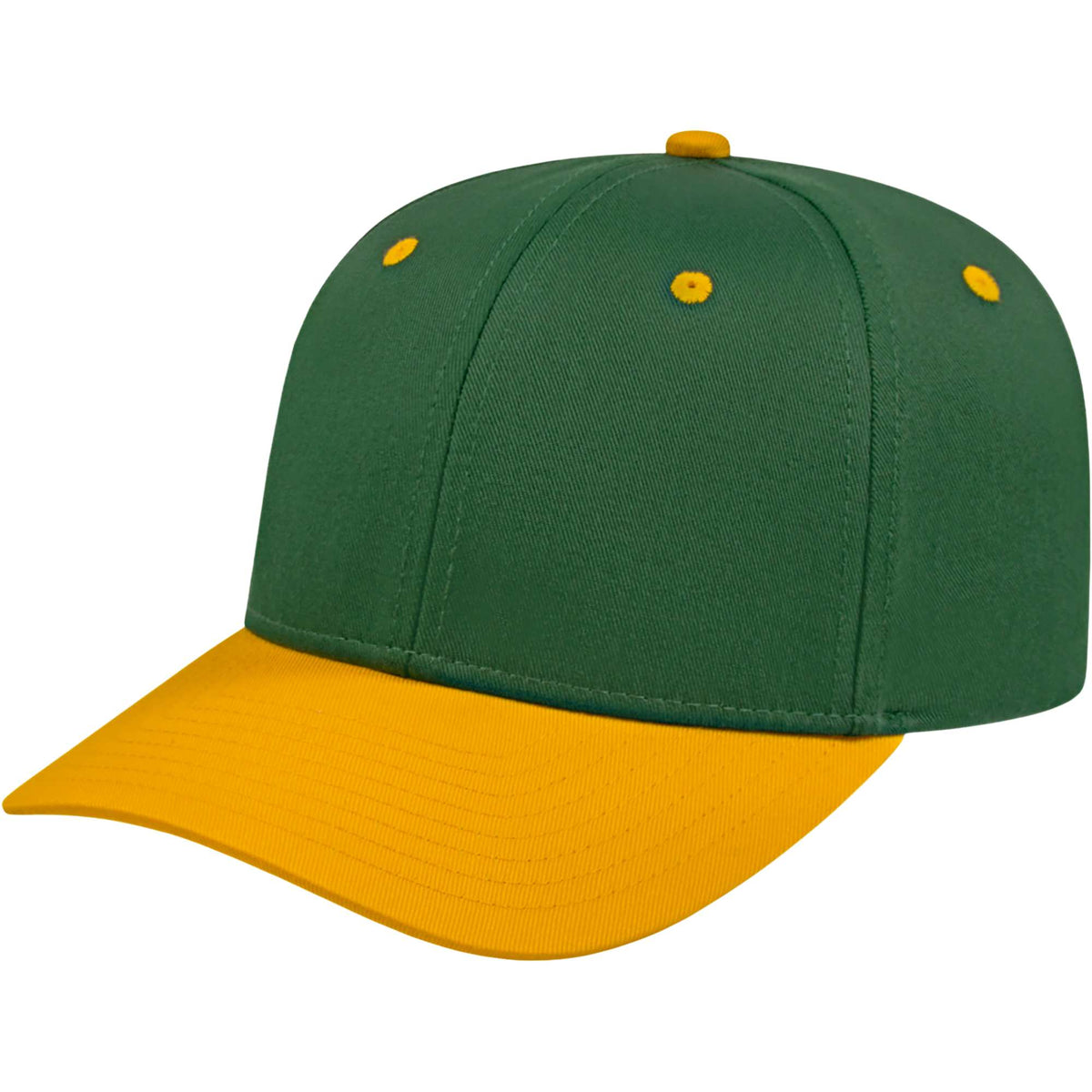 Cap America Original Snapback Cap in Poly Cotton Embroidery - Dark Green/Athletic Gold - Right Angle 2