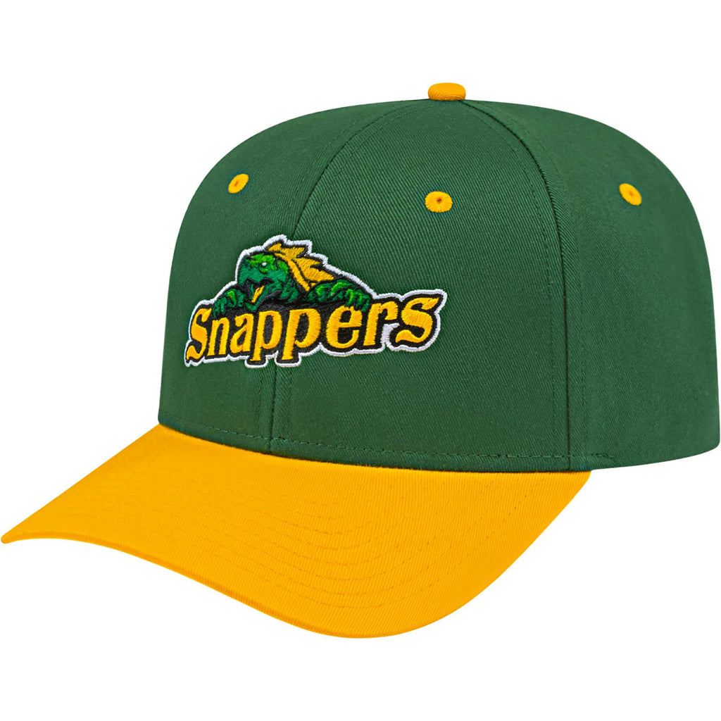 Cap America Original Snapback Cap in Poly Cotton Embroidery - Dark Green/Athletic Gold - Right Angle