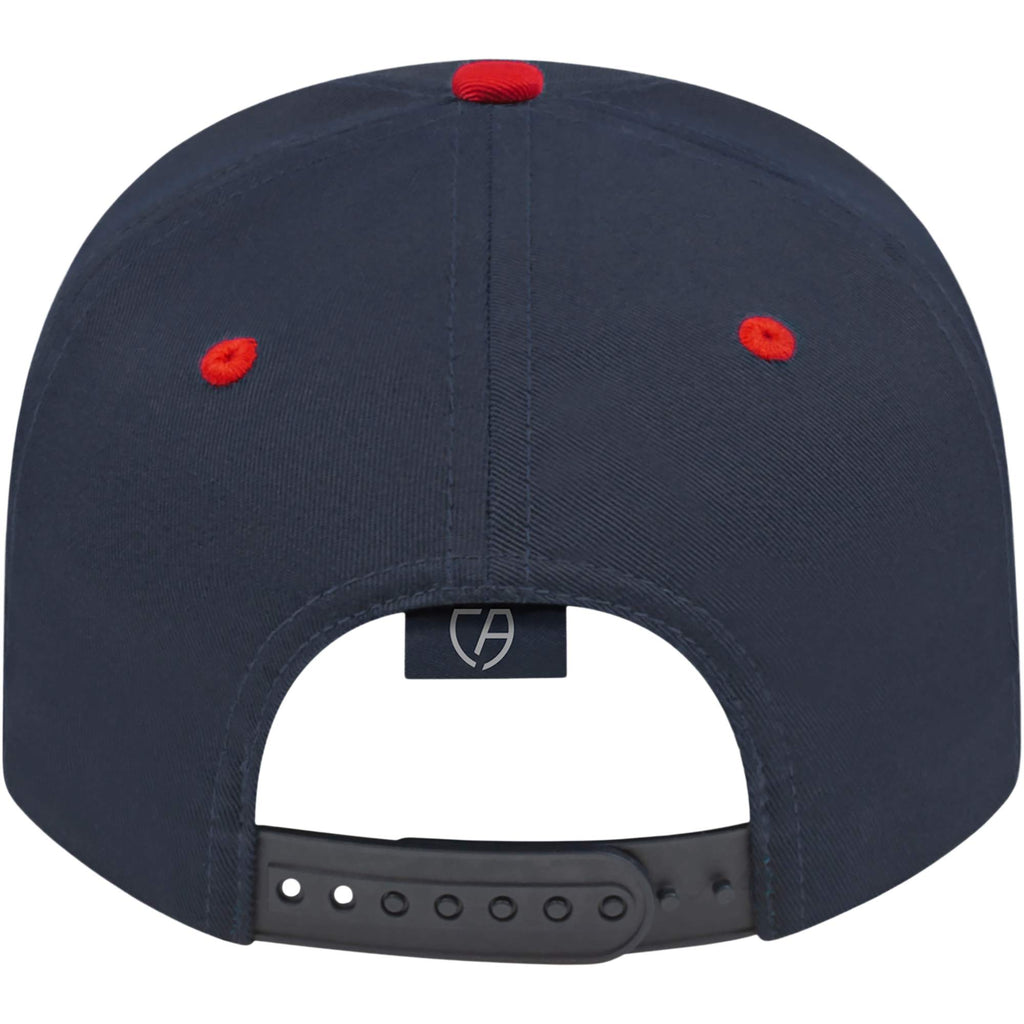 Cap America Original Snapback Cap in Poly Cotton Embroidery - Navy/Red - Back