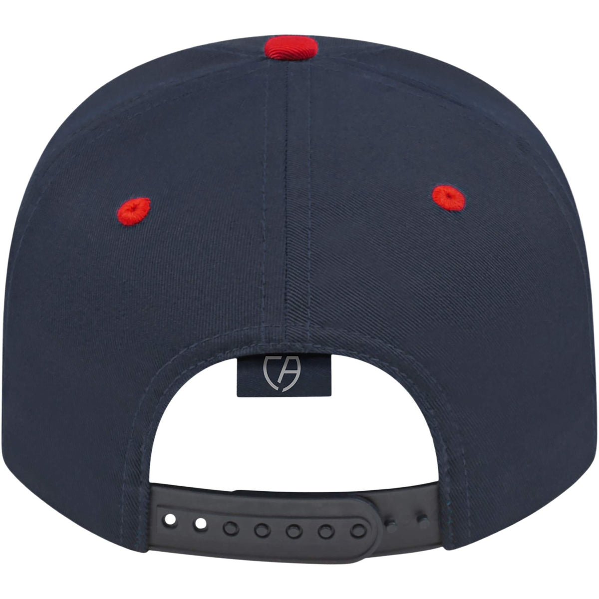 Cap America Original Snapback Cap in Poly Cotton Embroidery - Navy/Red - Back