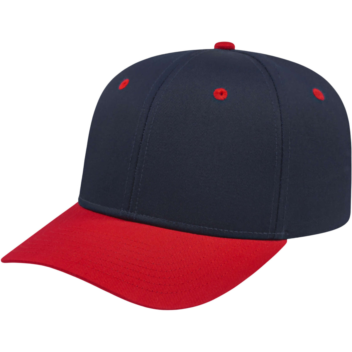 Cap America Original Snapback Cap in Poly Cotton Embroidery - Navy/Red - Right Angle 2
