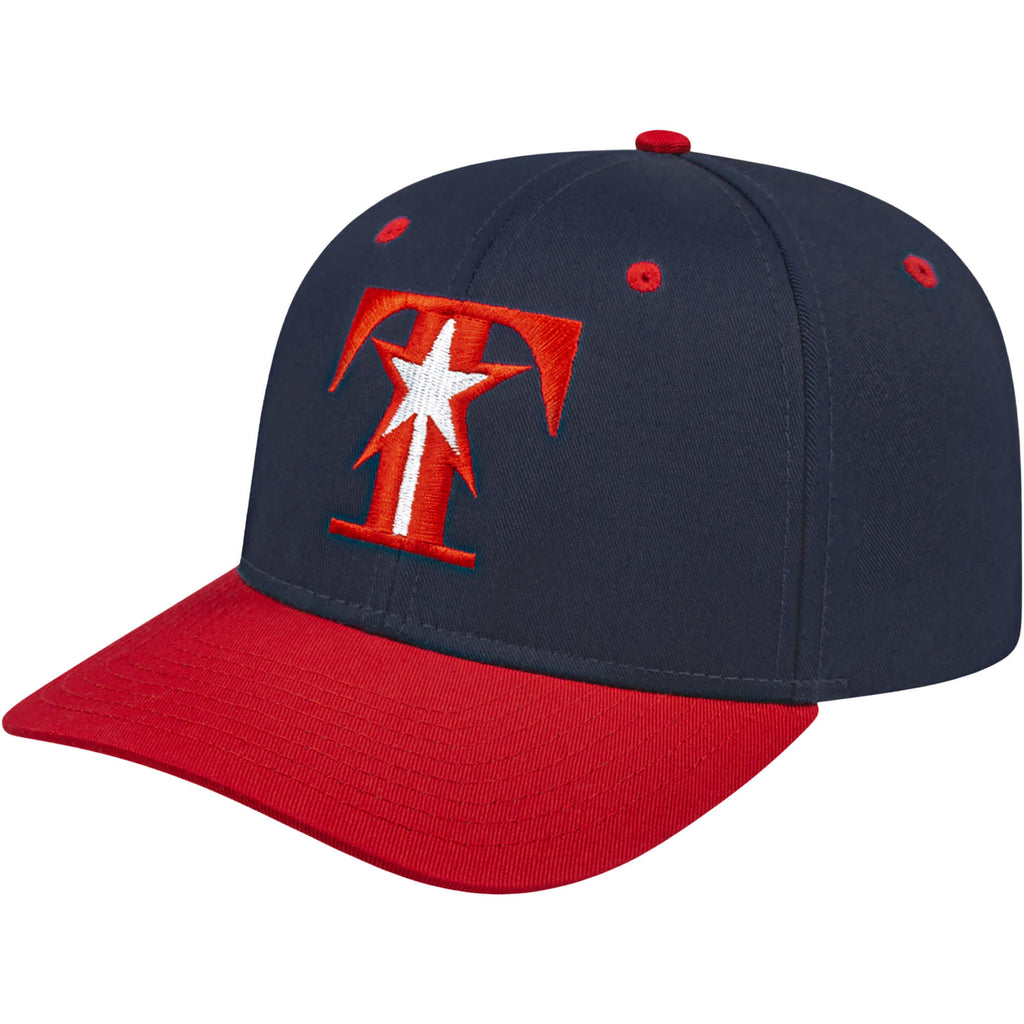 Cap America Original Snapback Cap in Poly Cotton Embroidery - Navy/Red - Right Angle