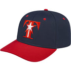 Cap America Original Snapback Cap in Poly Cotton Embroidery - Navy/Red - Right Angle