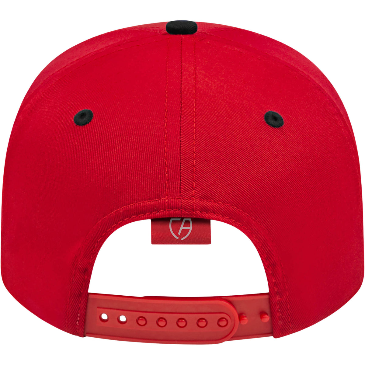 Cap America Original Snapback Cap in Poly Cotton Embroidery - Red/Black - Back