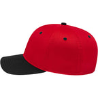 Cap America Original Snapback Cap in Poly Cotton Embroidery - Red/Black - Left Side