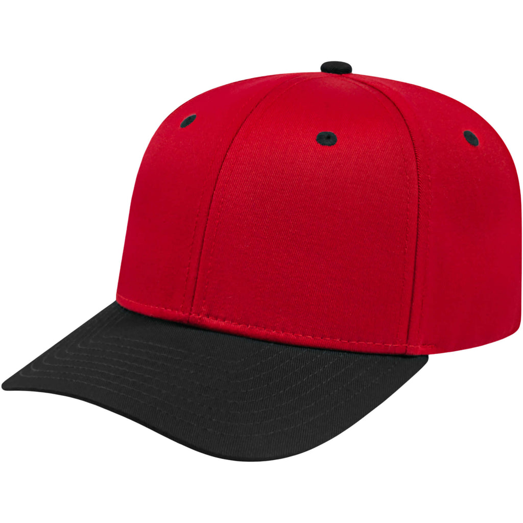 Cap America Original Snapback Cap in Poly Cotton Embroidery - Red/Black - Right Angle