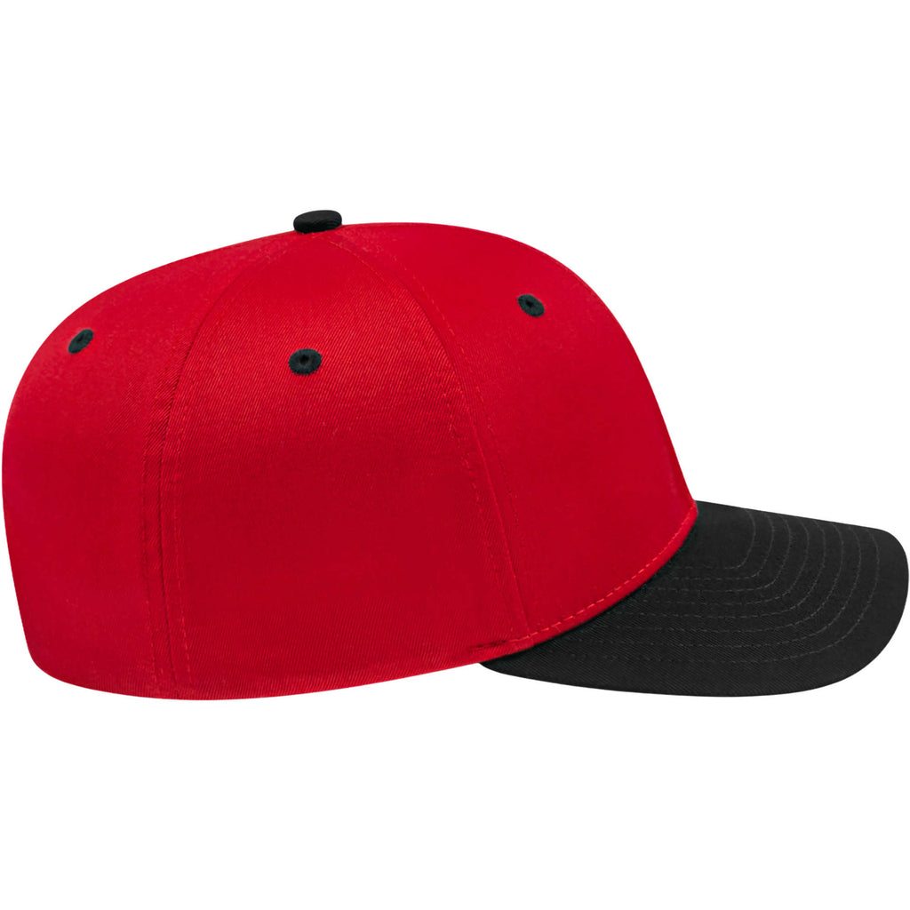 Cap America Original Snapback Cap in Poly Cotton Embroidery - Red/Black - Right Side