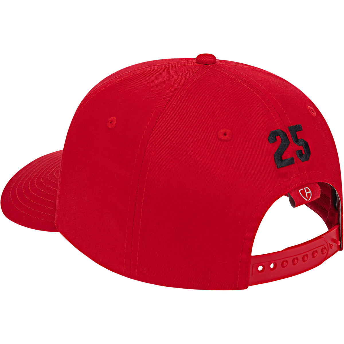 Cap America Original Snapback Cap in Poly Cotton Embroidery - Red - Left Angle