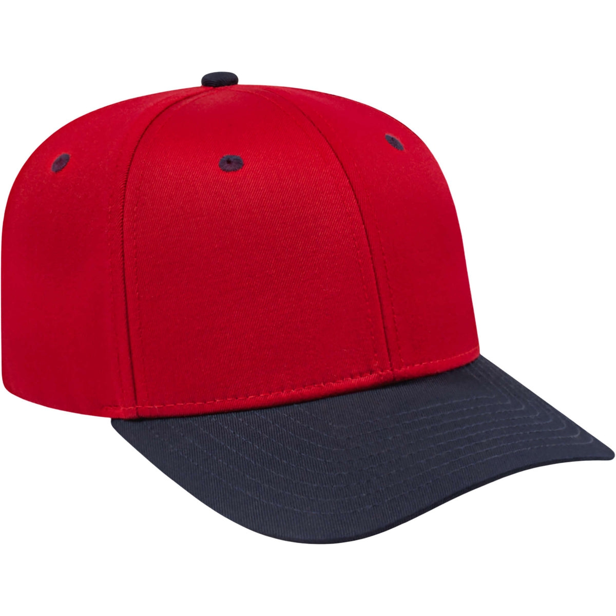 Cap America Original Snapback Cap in Poly Cotton Embroidery - Red/Navy - Left Angle