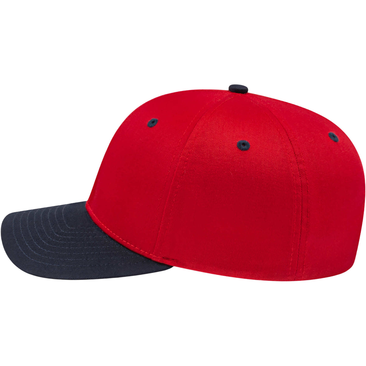 Cap America Original Snapback Cap in Poly Cotton Embroidery - Red/Navy - Left Side
