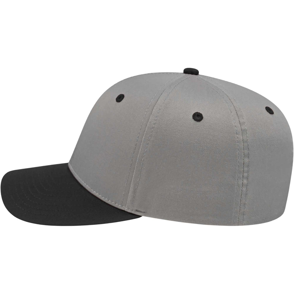 Cap America Original Snapback Cap in Poly Cotton Embroidery - Silver/Black - Left Side