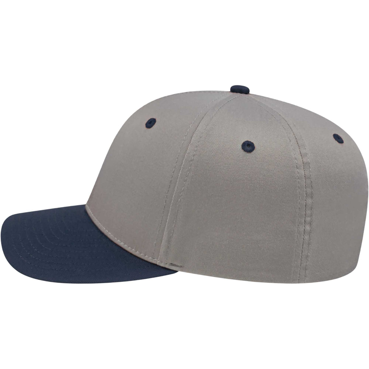 Cap America Original Snapback Cap in Poly Cotton Embroidery - Silver/Navy - Left Side