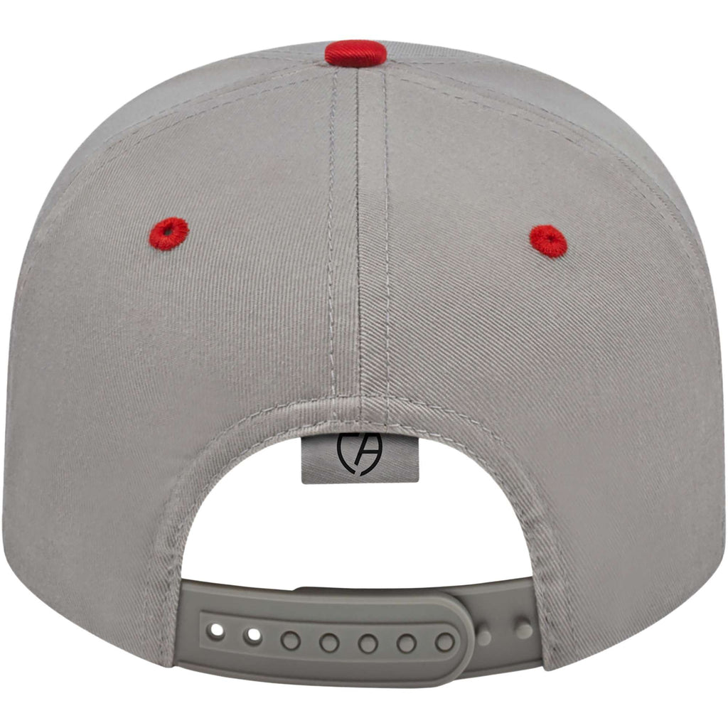 Cap America Original Snapback Cap in Poly Cotton Embroidery - Silver/Red - Back