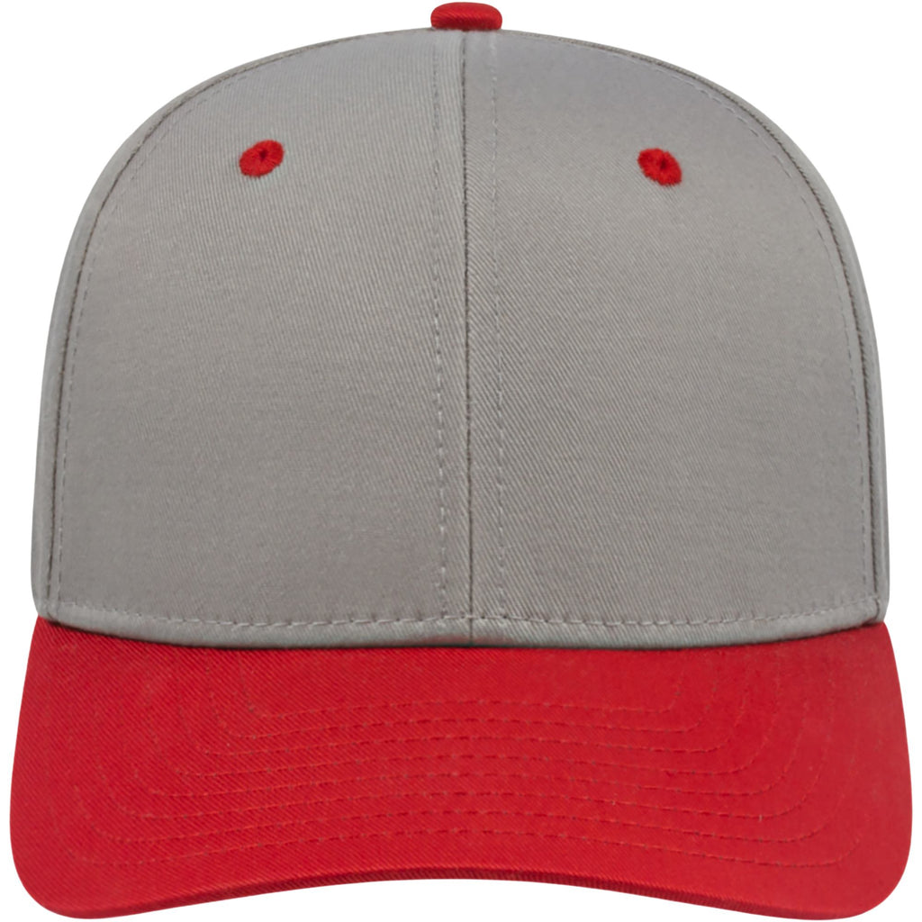 Cap America Original Snapback Cap in Poly Cotton Embroidery - Silver/Red - Front