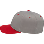 Cap America Original Snapback Cap in Poly Cotton Embroidery - Silver/Red - Left Side