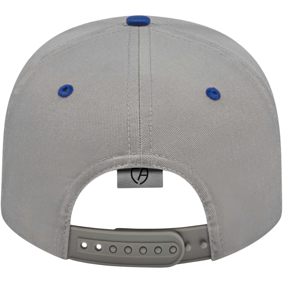 Cap America Original Snapback Cap in Poly Cotton Embroidery - Silver w/Royal Blue - Back