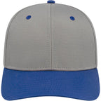 Cap America Original Snapback Cap in Poly Cotton Embroidery - Silver w/Royal Blue - Front