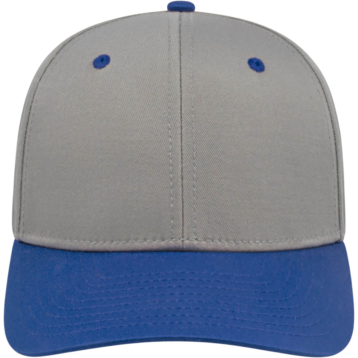 Cap America Original Snapback Cap in Poly Cotton Embroidery - Silver w/Royal Blue - Front