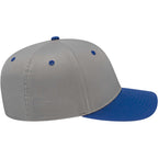 Cap America Original Snapback Cap in Poly Cotton Embroidery - Silver w/Royal Blue - Right Side