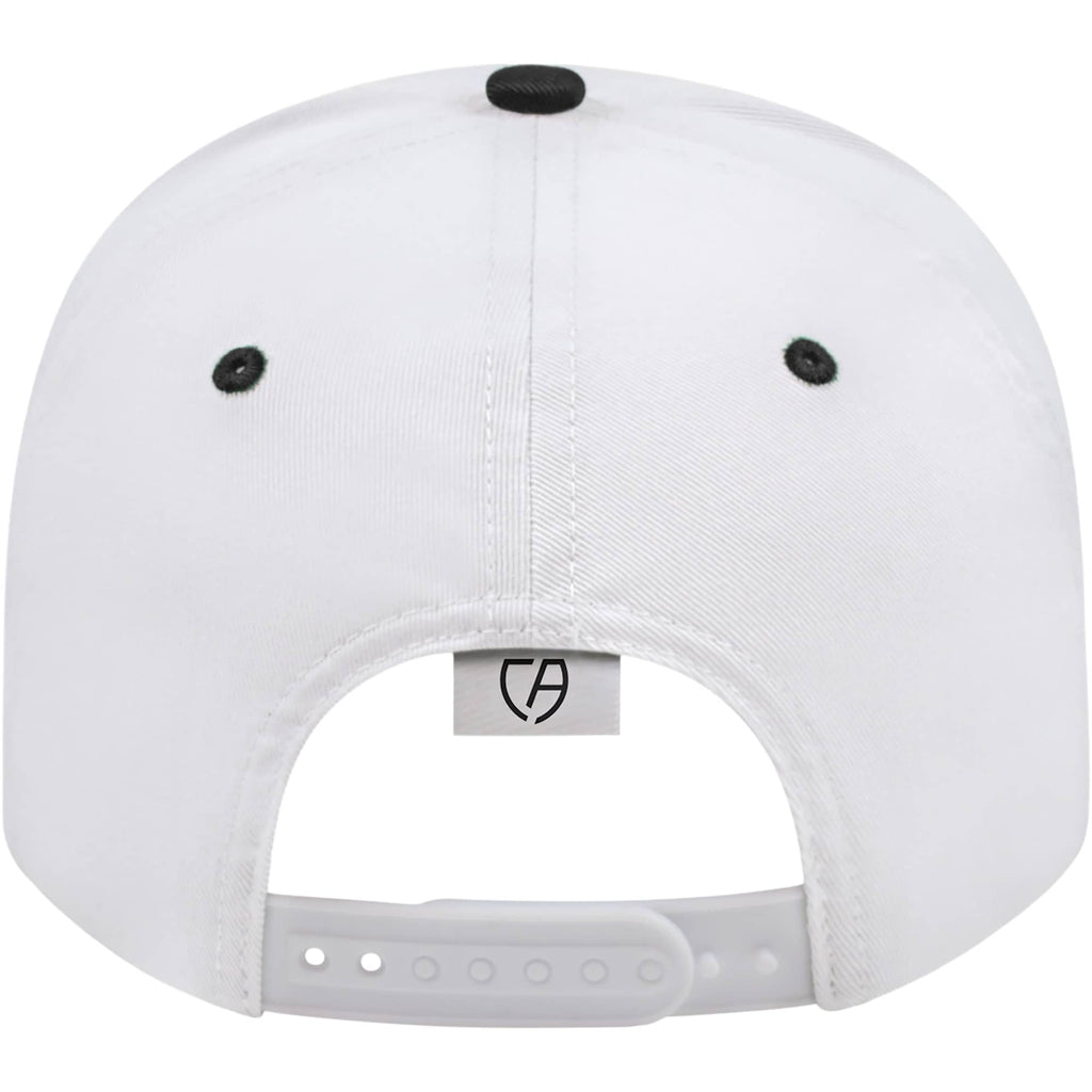 Cap America Original Snapback Cap in Poly Cotton Embroidery - White/Black - Back